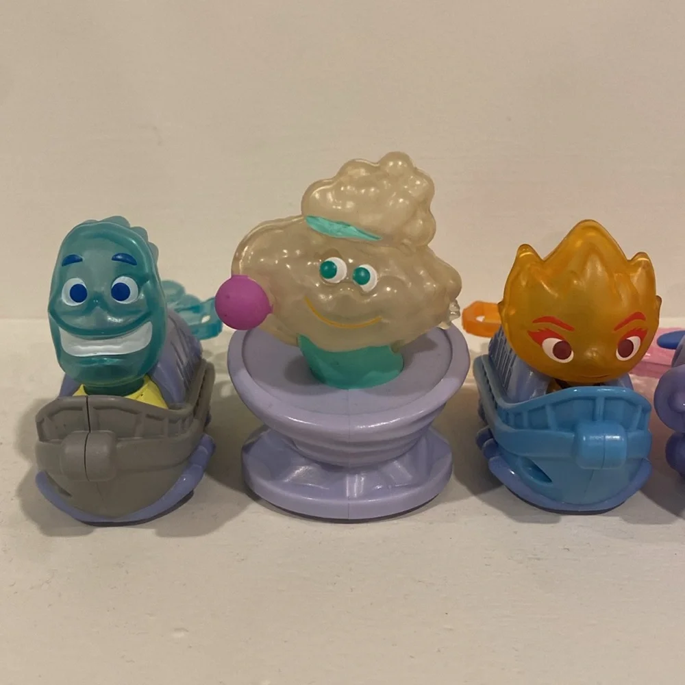 Set of 6 Disney Elemental McDonald’s Toys     kids happy meal toy pixar